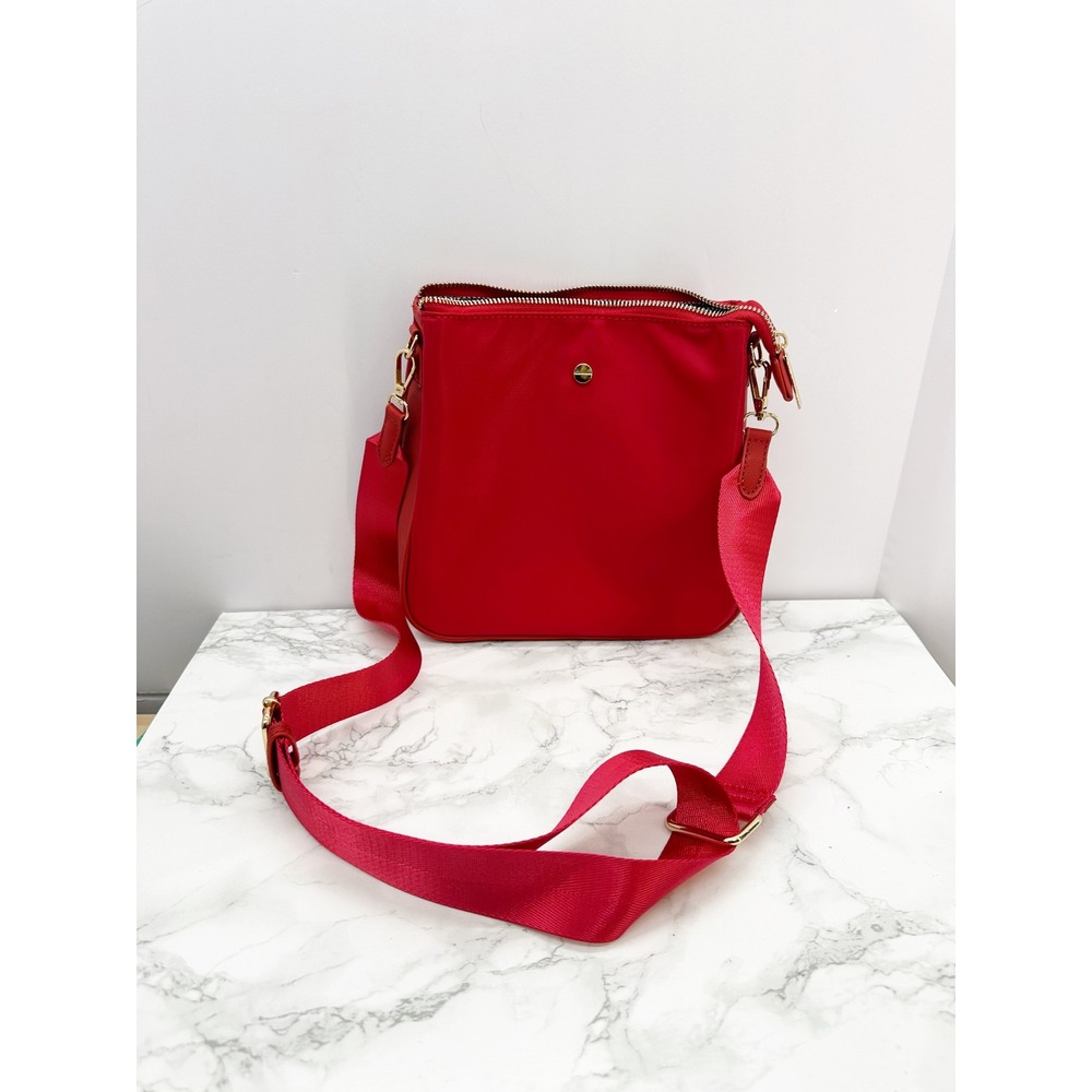 Mali + Lili Crossbody Bag Water Resistant Red Nylon‎ Messenger Zip